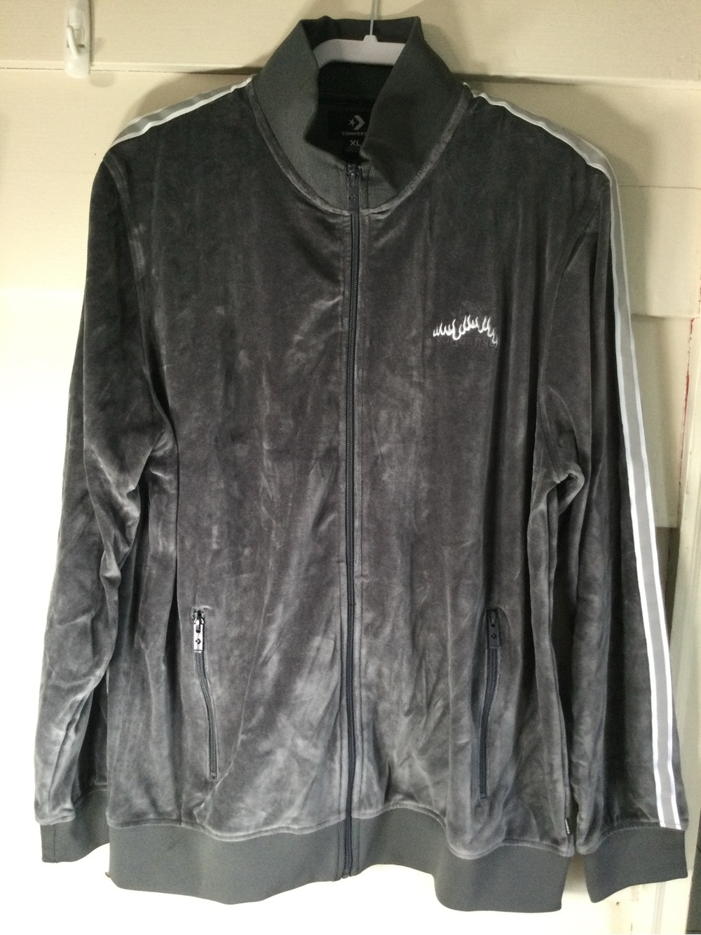 Converse Charcoal Grey Velour Zip Jacket